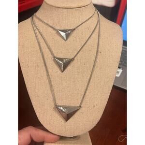 Women's Layered Long Necklace Silvertone Arrows Boho Workwear Party Gala Elegant